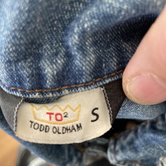 Vintage Rare Todd Oldham Jeans TO2 Blue Denim Embroidered Jacket Women's Size S - Picture 10 of 13
